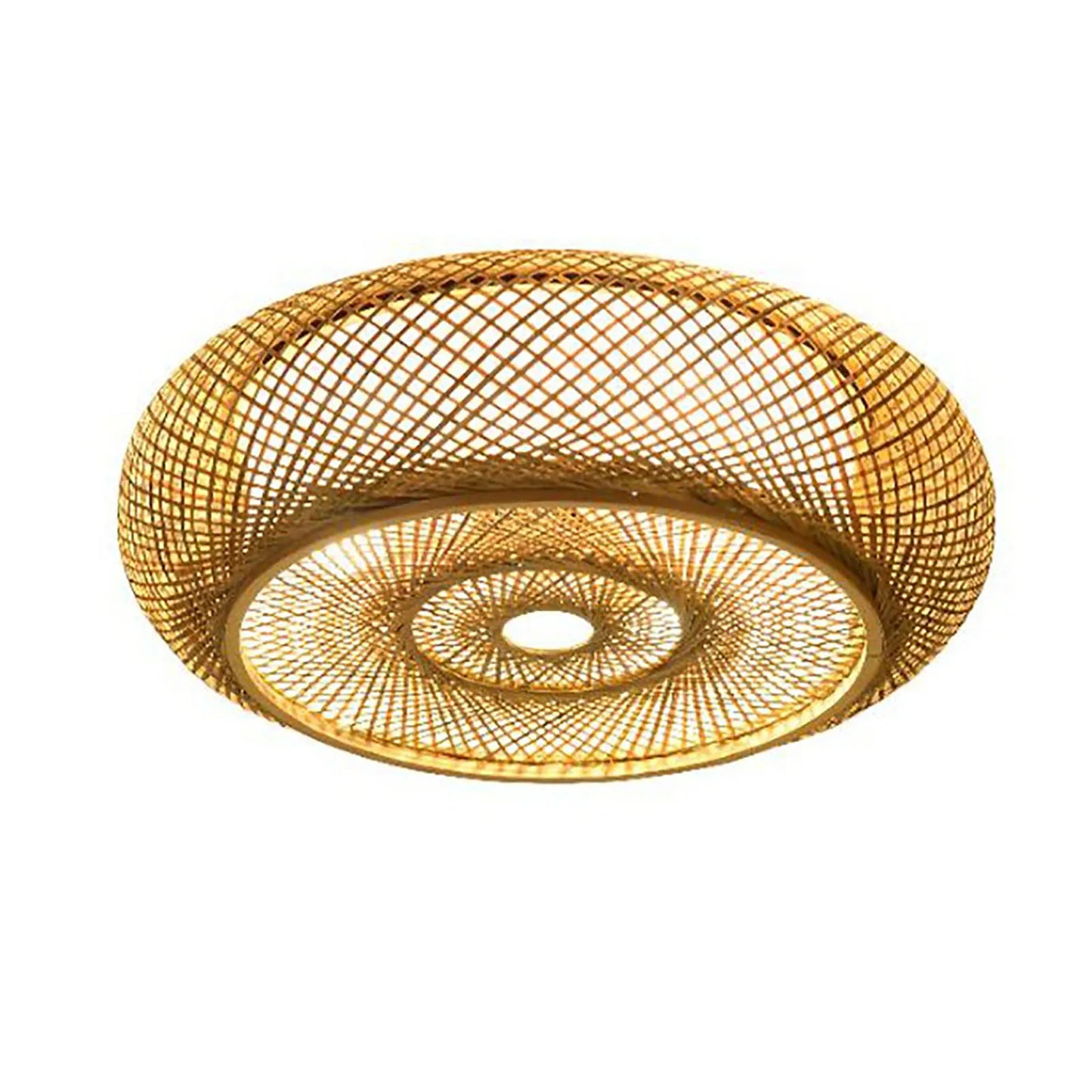 E27 Bamboo Flush Mount Ceiling Light Rustic Rattan Hanging Lamp 3-Lamp 110V 220V 40cm 50cm Bulb Not Included