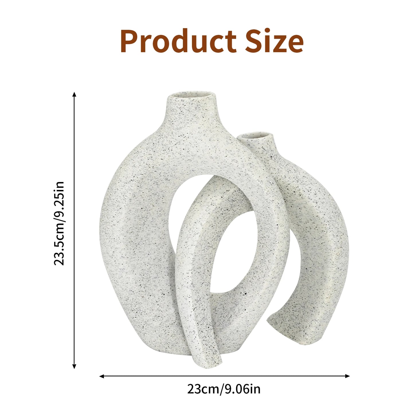 Set of 2 Decorative Hollow Vases Table Centerpiece Flower Vase Modern Resin Design