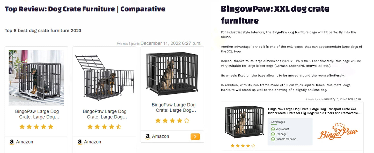 XXL Heavy Duty Dog Crate With Lockable Wheels And Tray Square Tube Metal Kennel