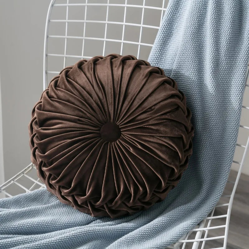 Velvet Throw Pillow Soft Decorative Round Cushion for Home Sofa Couch Chair Bedroom Office