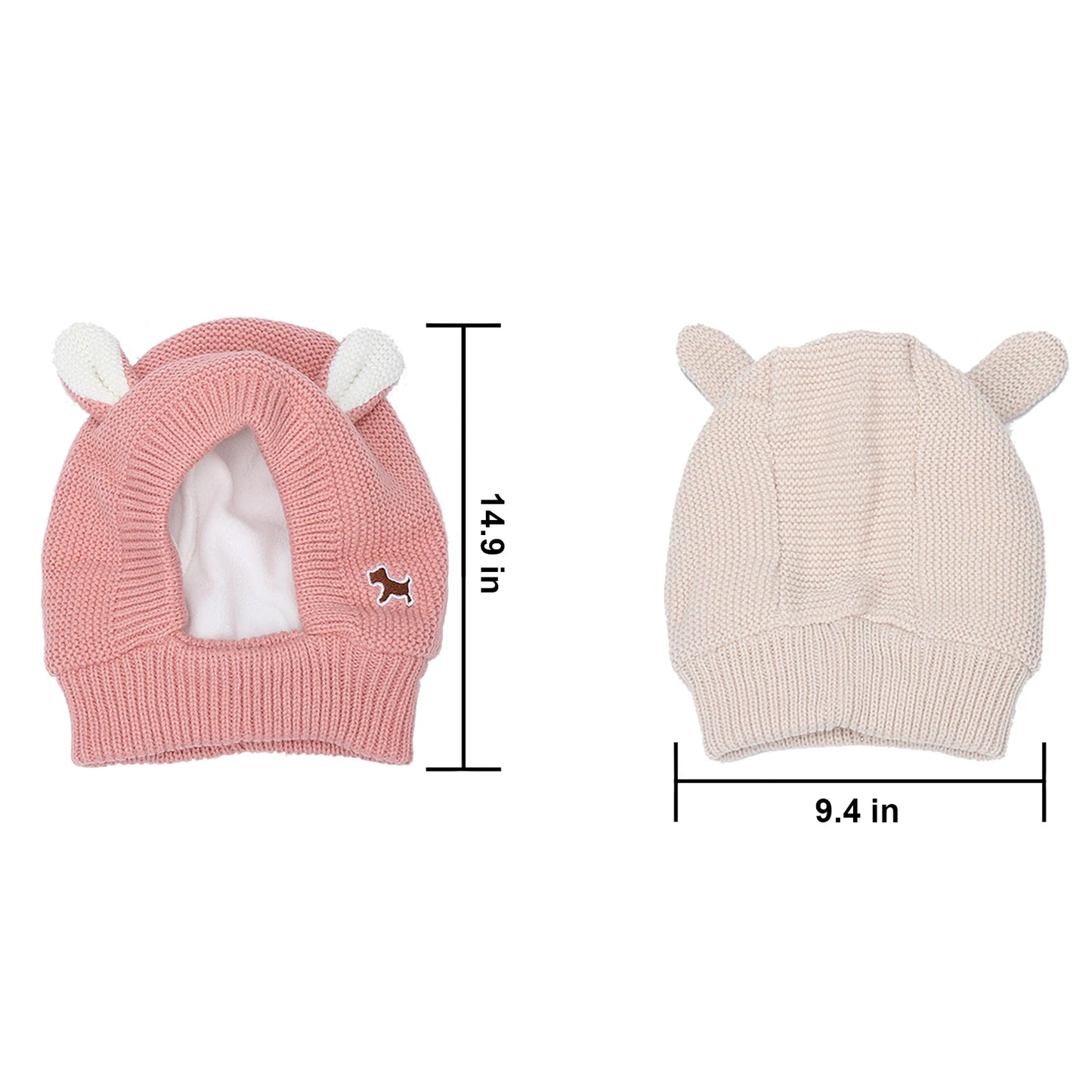 Knitted Pet Ear Muffs Noise Protection Winter Warmer For Medium Large Dogs Cats