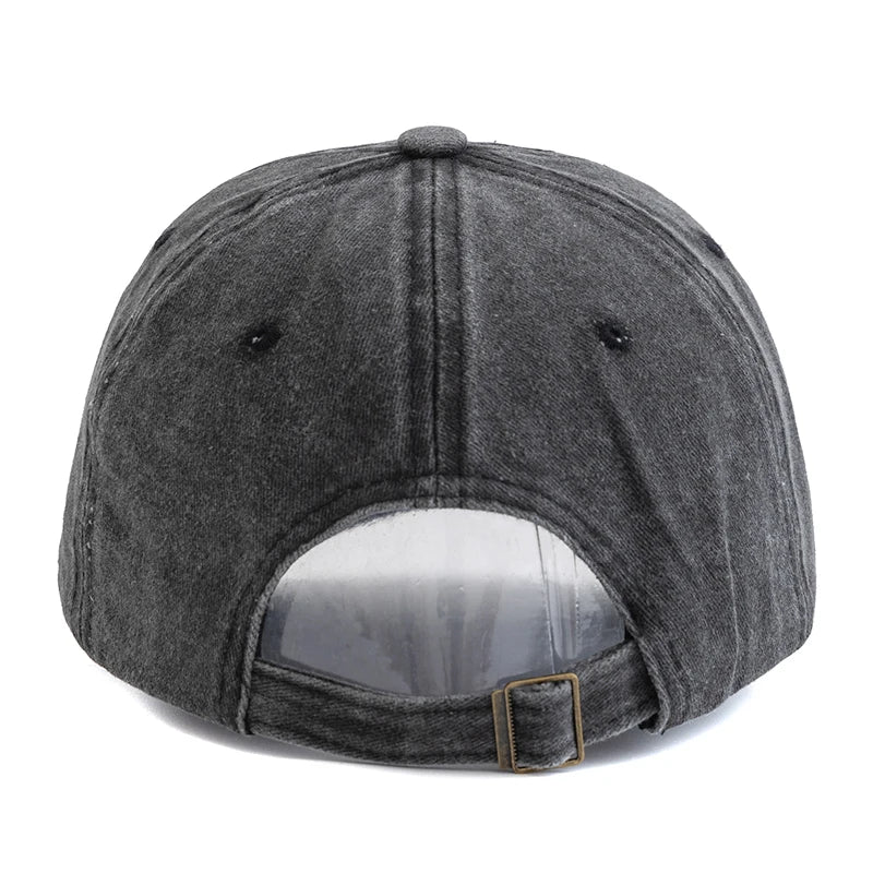 Washed Cotton Cap With Coconut Tree Embroidery Unisex Vintage Baseball Hat