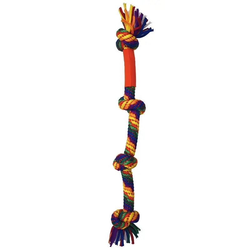 24 Inch T Shirt Rope Dog Toy Four Knots Tug of War Bright
