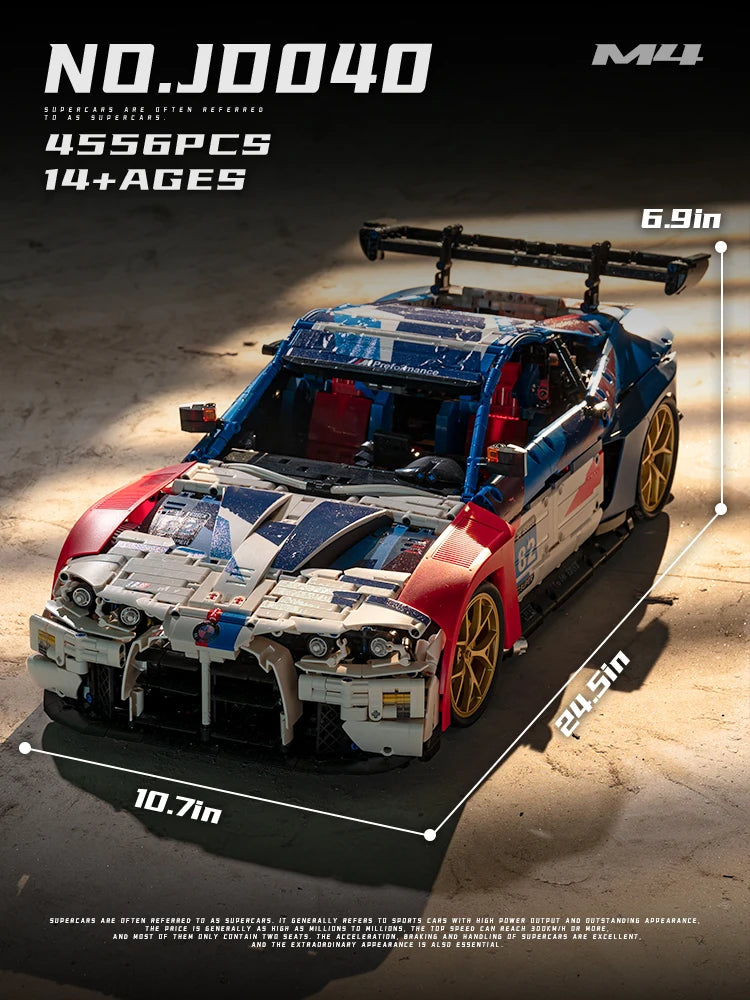 4556 Pieces MOC M4 Supercar Building Blocks Set 1 To 8 Classic Sports Car Model