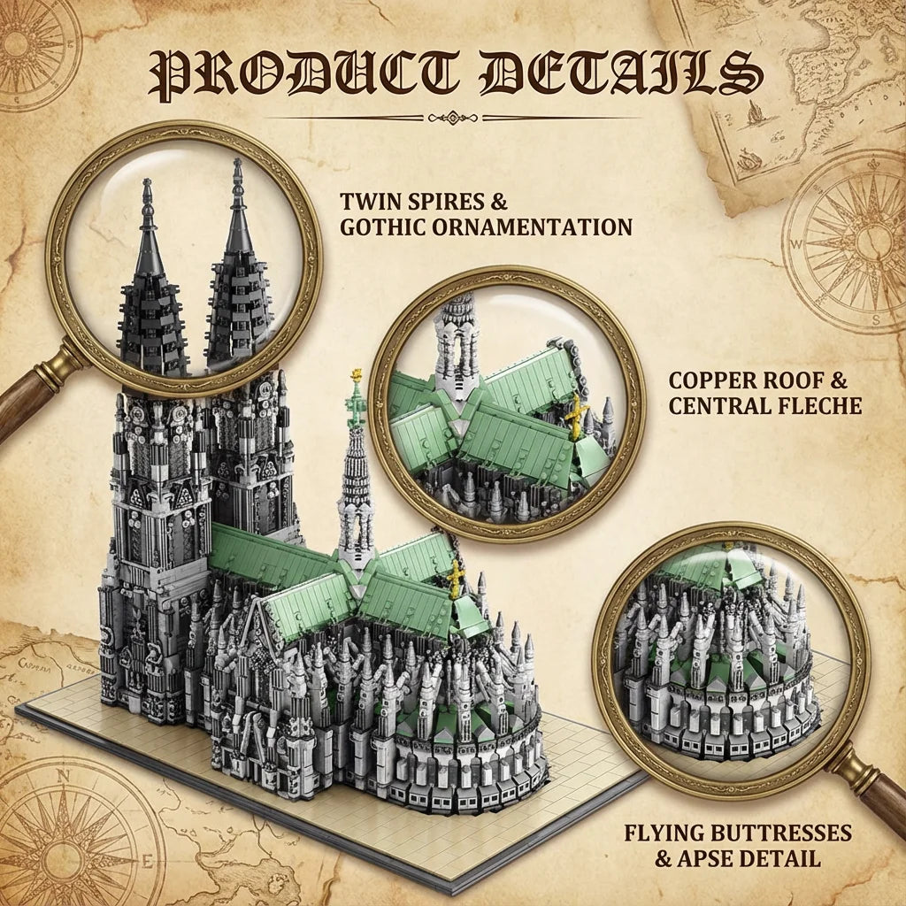8614 Piece Cologne Cathedral Building Blocks Gothic Church Model Kit DIY