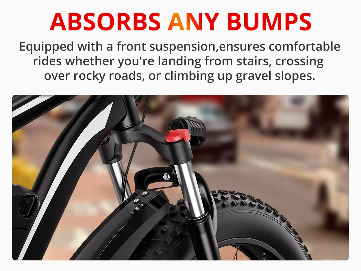 AMYET EB26 Electric Bike 1500W 48V 15Ah 26 Inch Fat Tire Mountain Bike 31 Mph