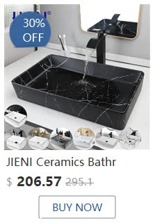 Jieni Glass Waterfall Spout Brass Faucet Oil Rubbed Bronze