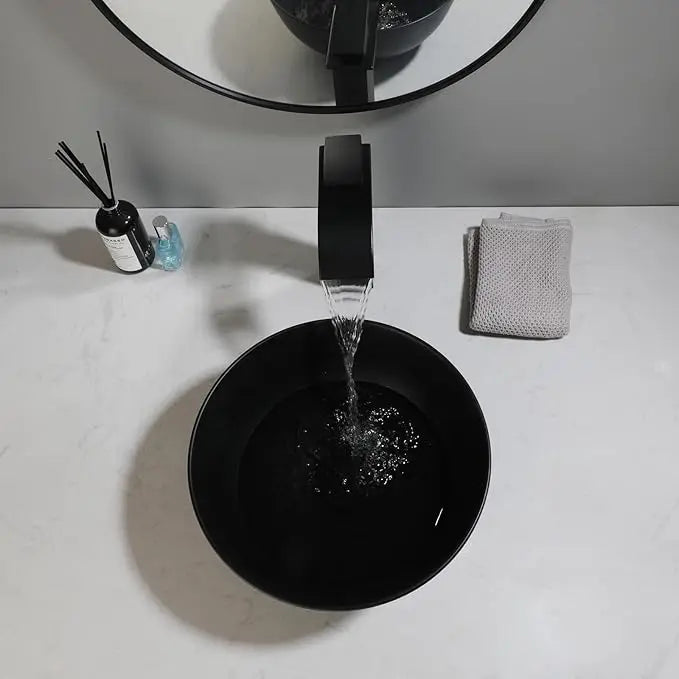 KEMAIDI Modern Vessel Sink Basin Above Counter With Faucet