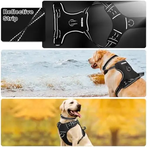 YTYIN Adjustable Dog Harness Reflective Vest And Leash Clips For All Sizes