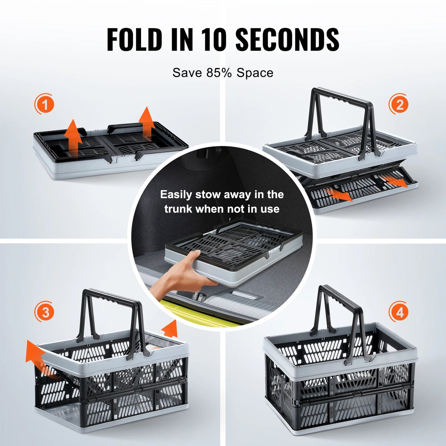 SucceBuy 3 Pack Foldable Storage Baskets With Handles