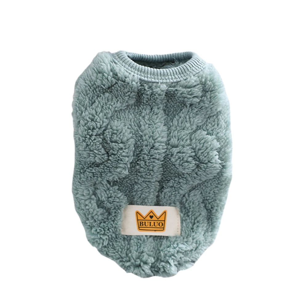 Solid Cute Wavy Double Sided Puppy Kitten Warm Coat Sweater for Small Dogs Cats