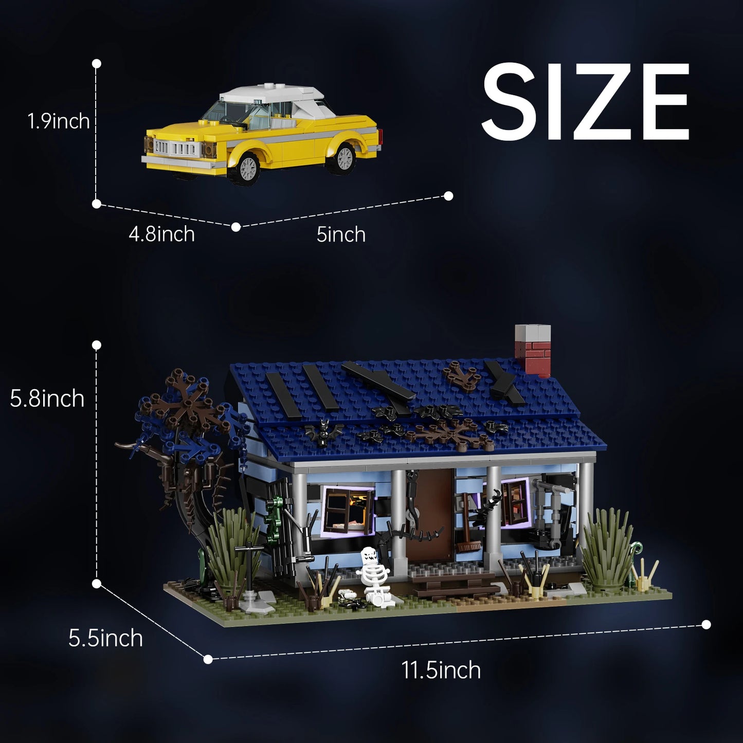 Haunted House Building Blocks Set 639 Pieces Compatible With Lego Halloween Toys