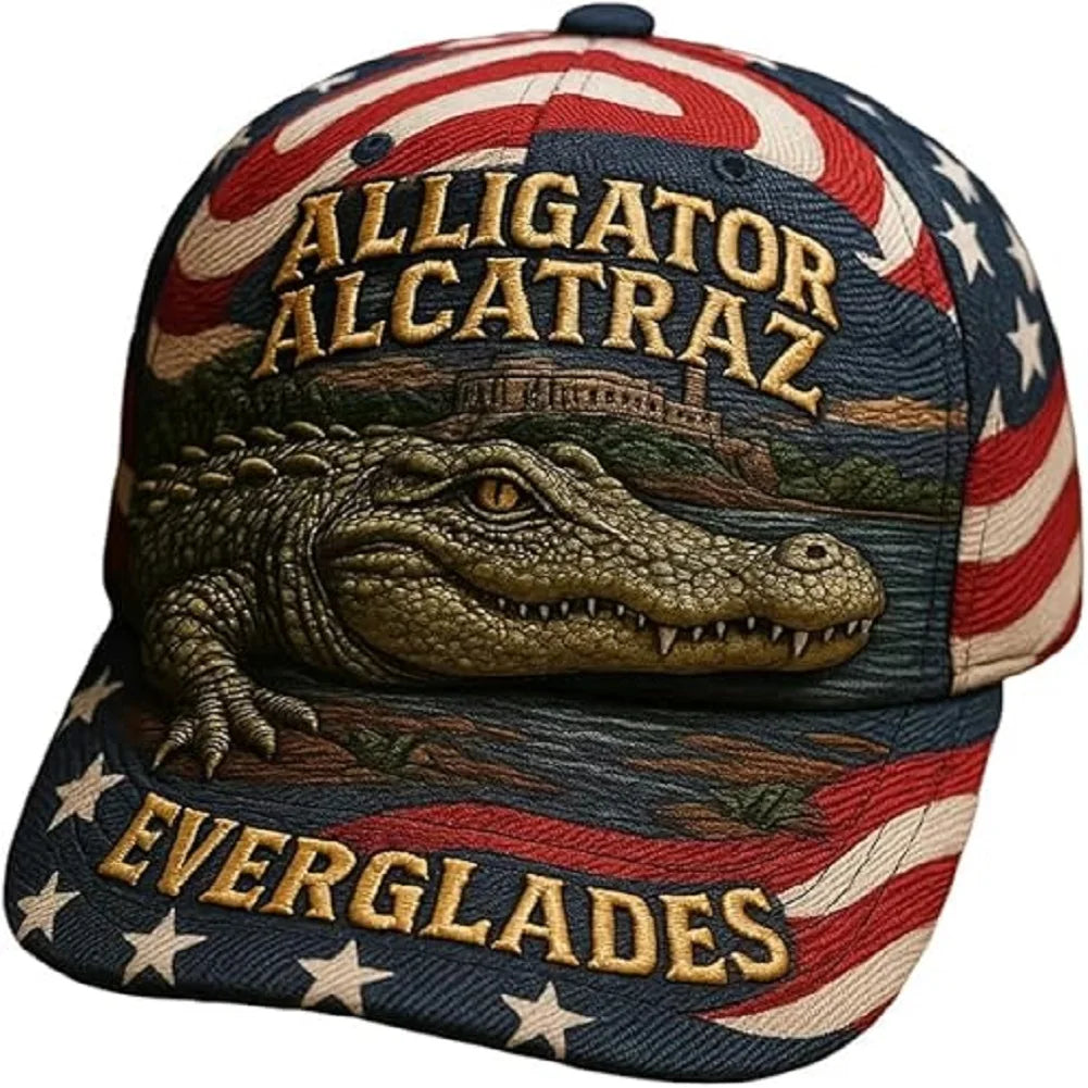 Unisex Baseball Cap Cartoon Embroidery Alligator Alcatraz Marine Corps 250th