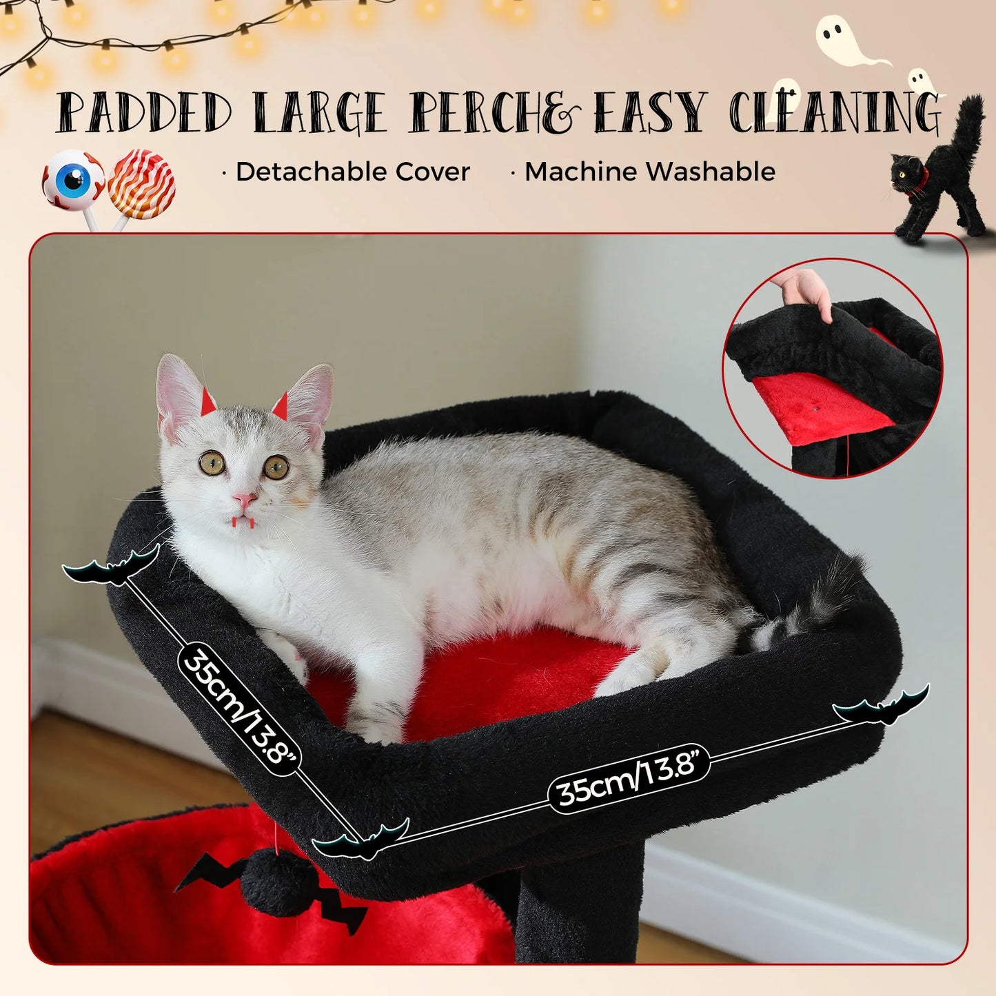 Large Indoor Cat Tree Tower With Four Levels And Two Condos