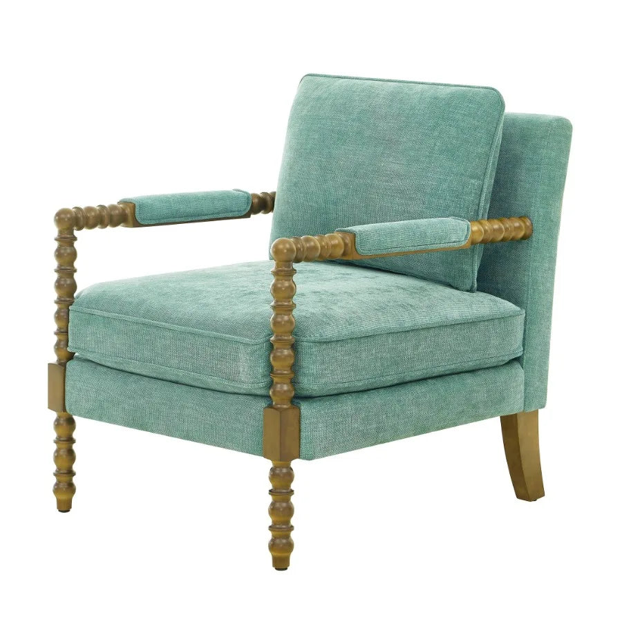 Pioneer Woman Spindle Accent Chair Antique White Upholstery