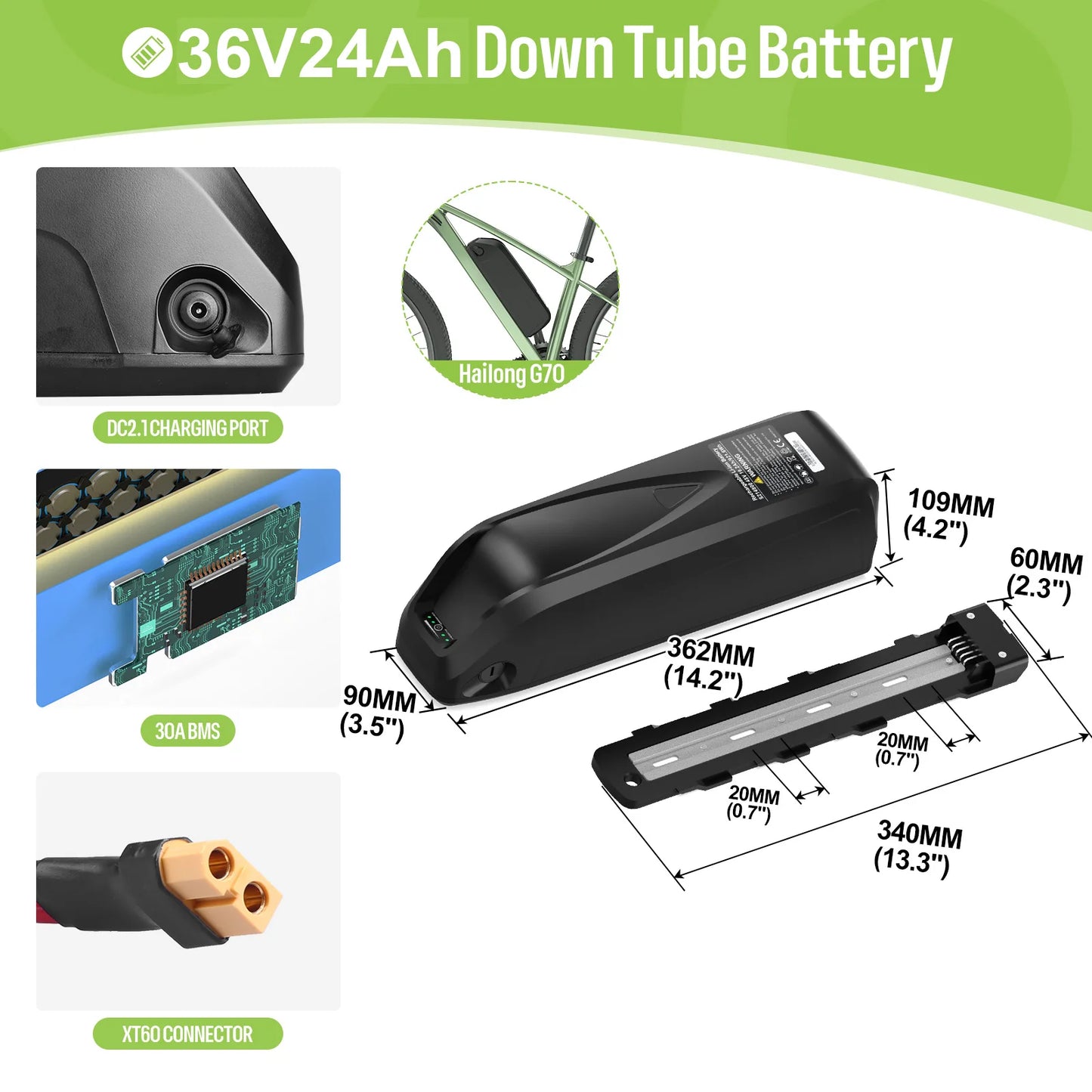 Ebike Battery 48V Lithium Pack For Bafang Tongsheng