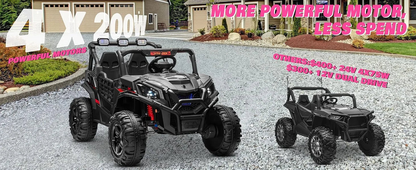 24V XL Two Seater Ride On Car For Girls Off Road 2WD 4WD