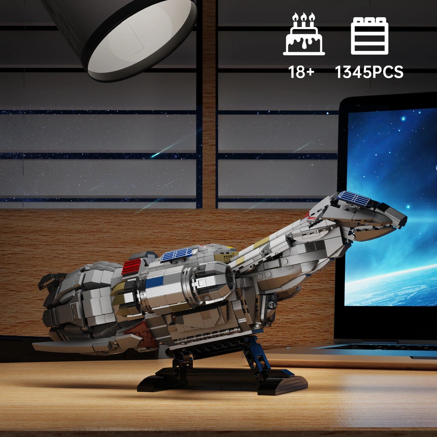 Firefly Class Spaceship Building Blocks Shuttle With Display Stand 1345 Pieces