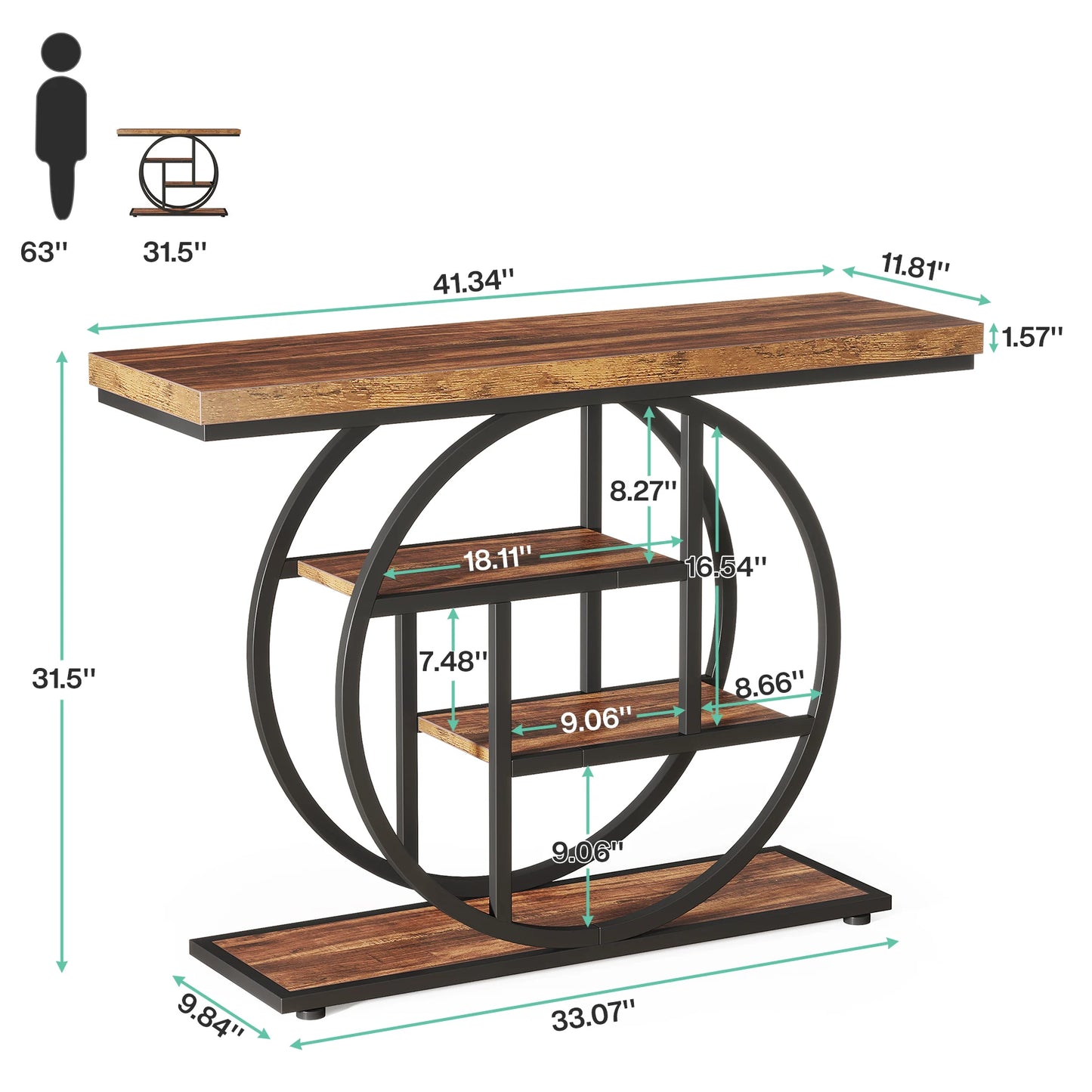 Tribesigns 41.3 Inch Console Table Four Tier Entryway