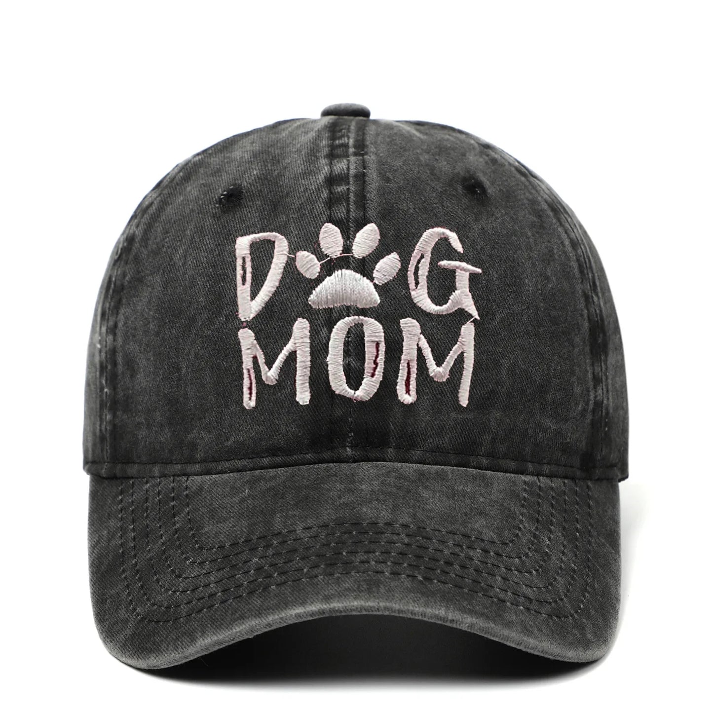 Embroidery Dog Mom Hat Cotton Washed Baseball Cap Unisex Outdoor Snapback Y2K