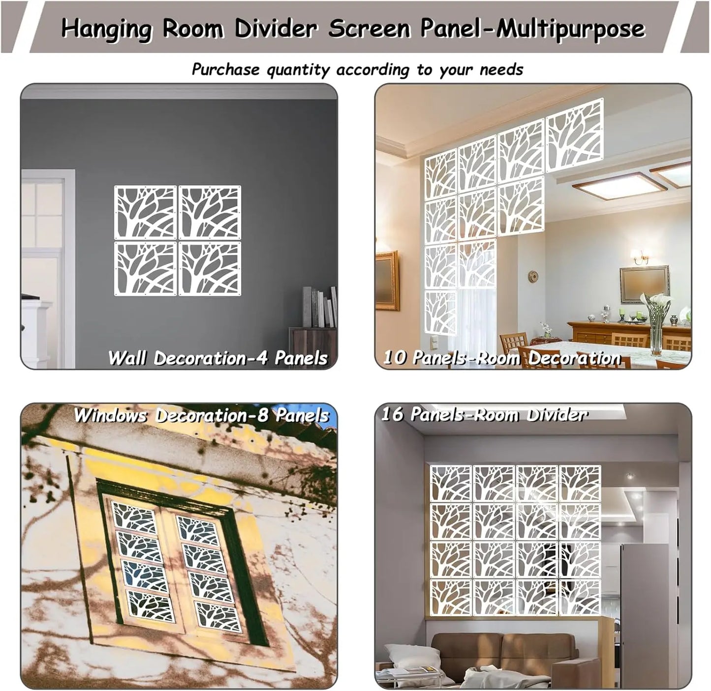 10 Piece Wood Plastic Thick Hanging Room Divider Panels For Home And Office