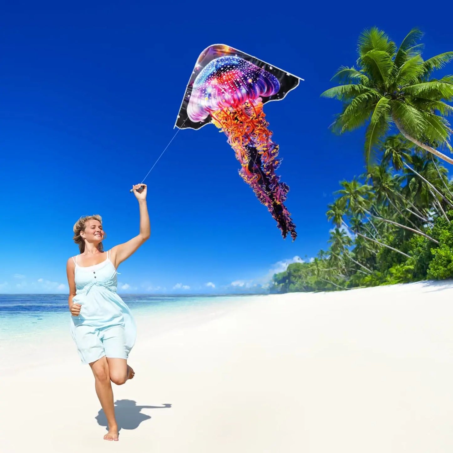 Octopus Kite for Beginners and Adults Easy to Fly Diamond Shape Outdoor Fun
