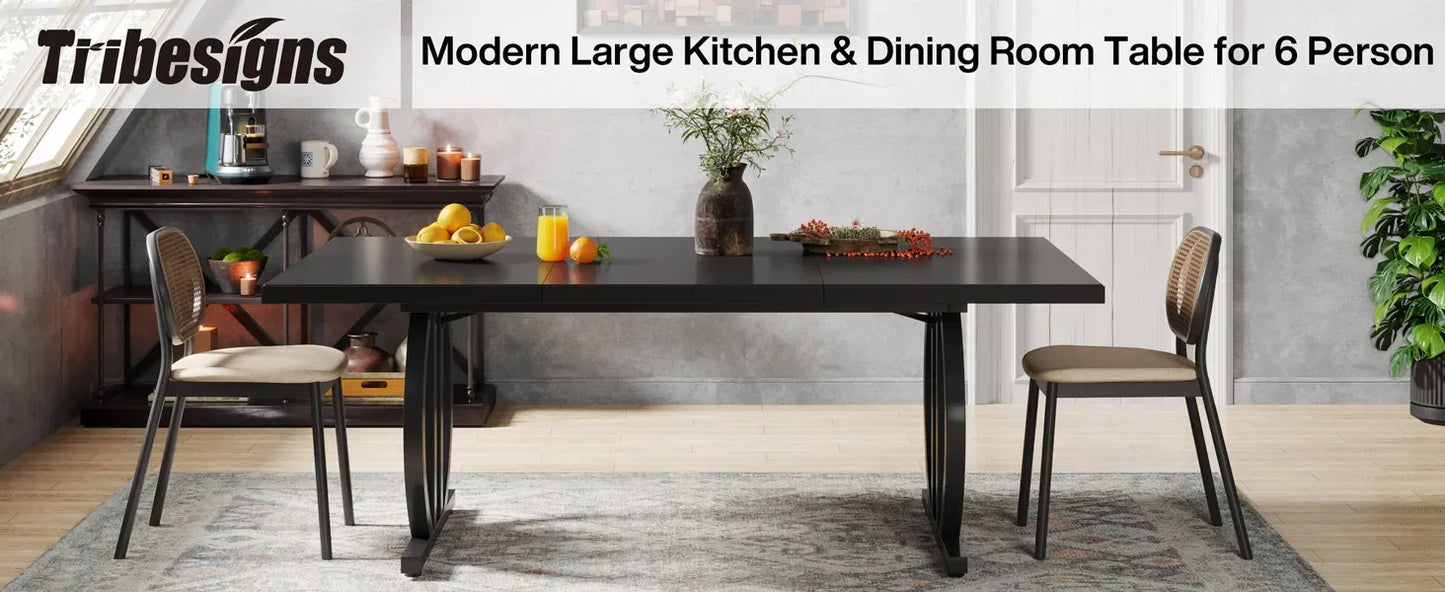 Tribesigns 63 Inch Dining Table for 4-6 with Metal Frame