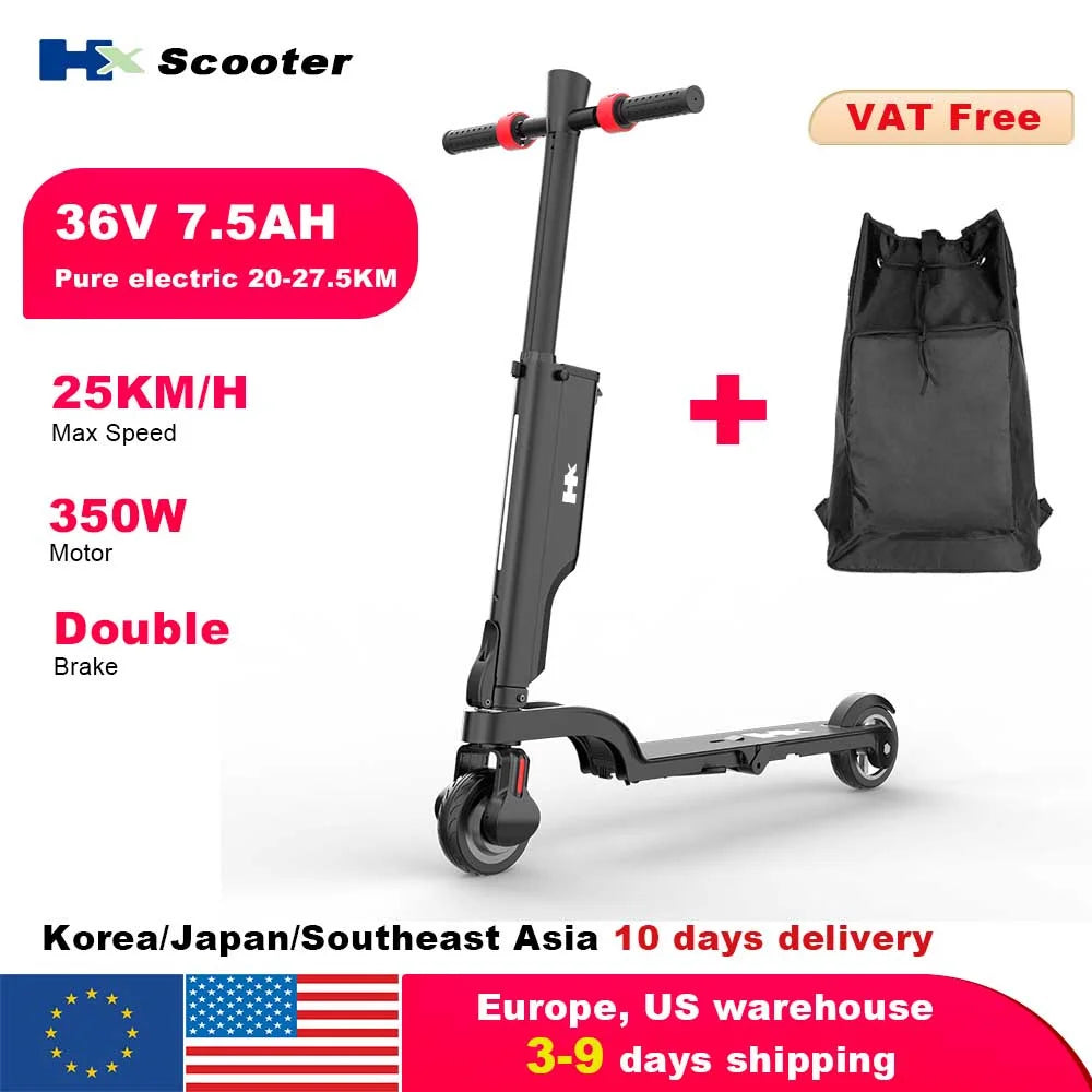 HX X6 Electric Scooter Foldable 350W 25KM/H 7.5AH 36V E Scooter for Adults