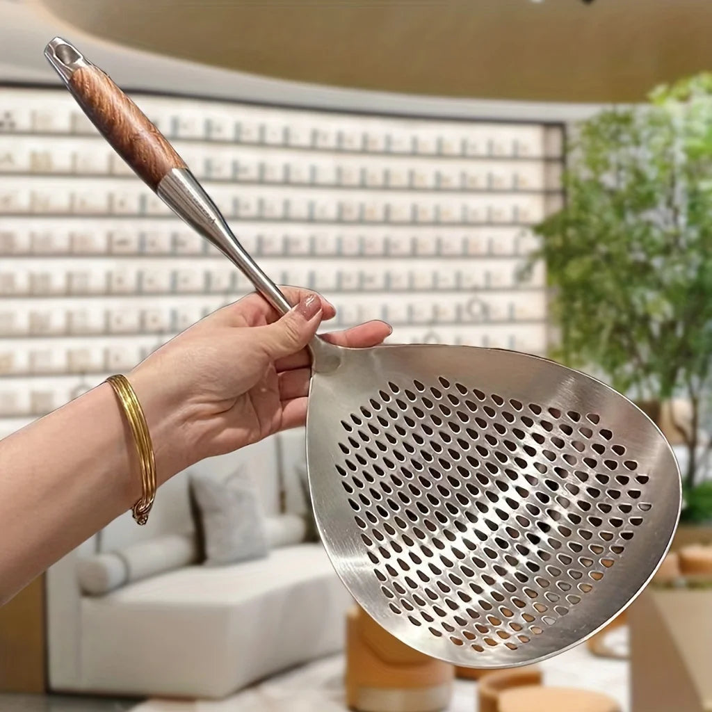 Stainless Steel Skimmer With Large Slotted Spoon For Frying