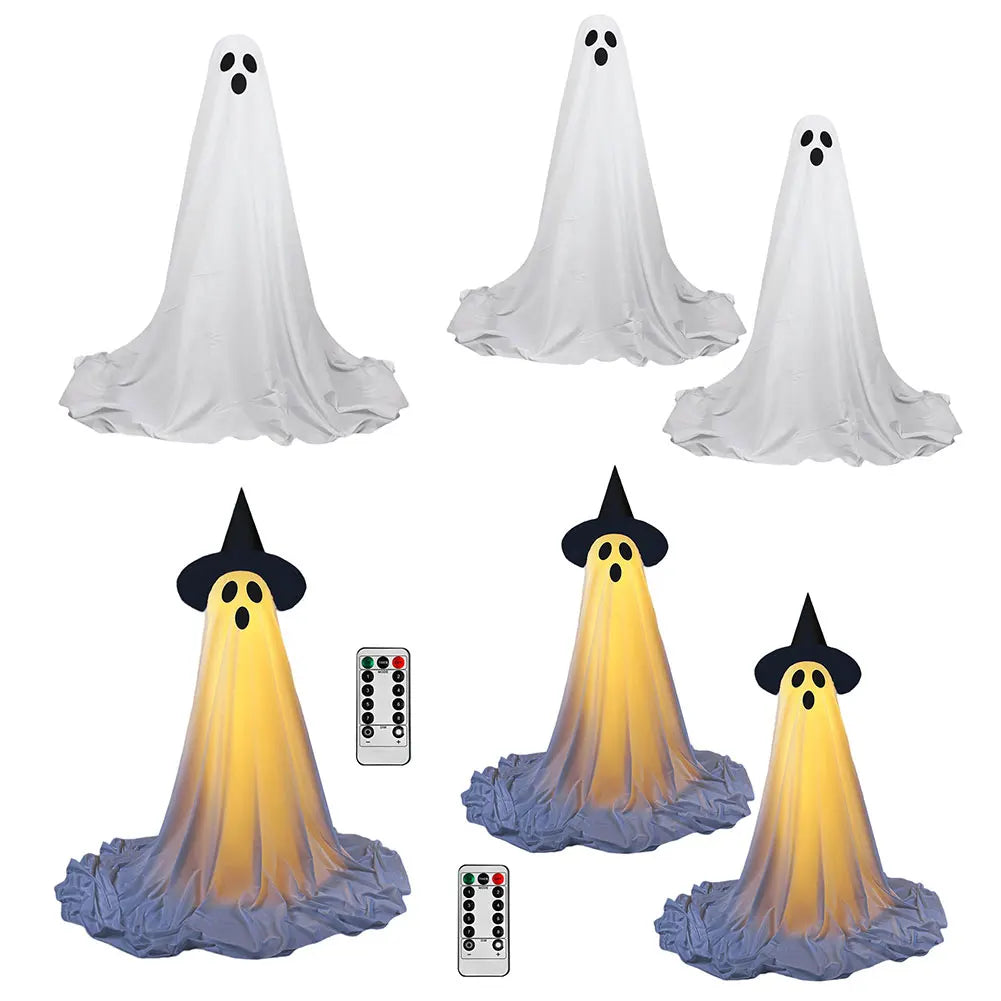 Lighted Spooky Ghost Decor Halloween Decorations Outdoor with String Lights Scary Standing Ghosts for Front Porch Yard