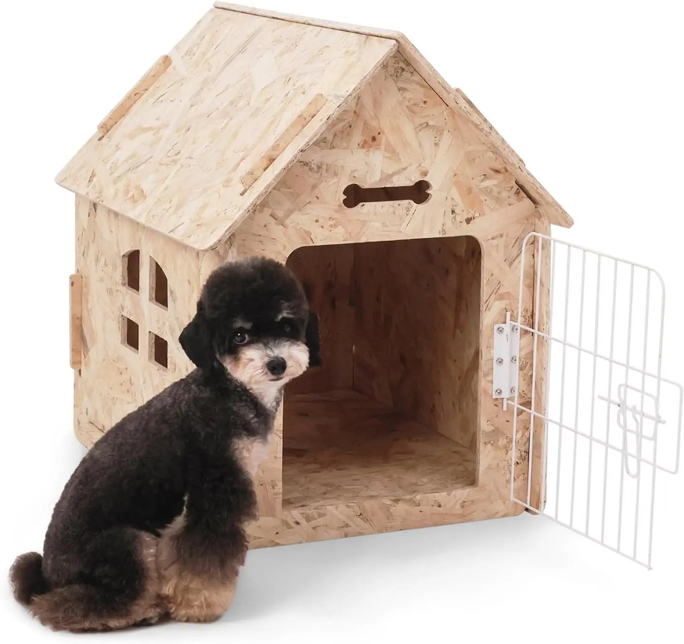 Cozy Wooden Indoor Dog House For Small Pets With Air Vents