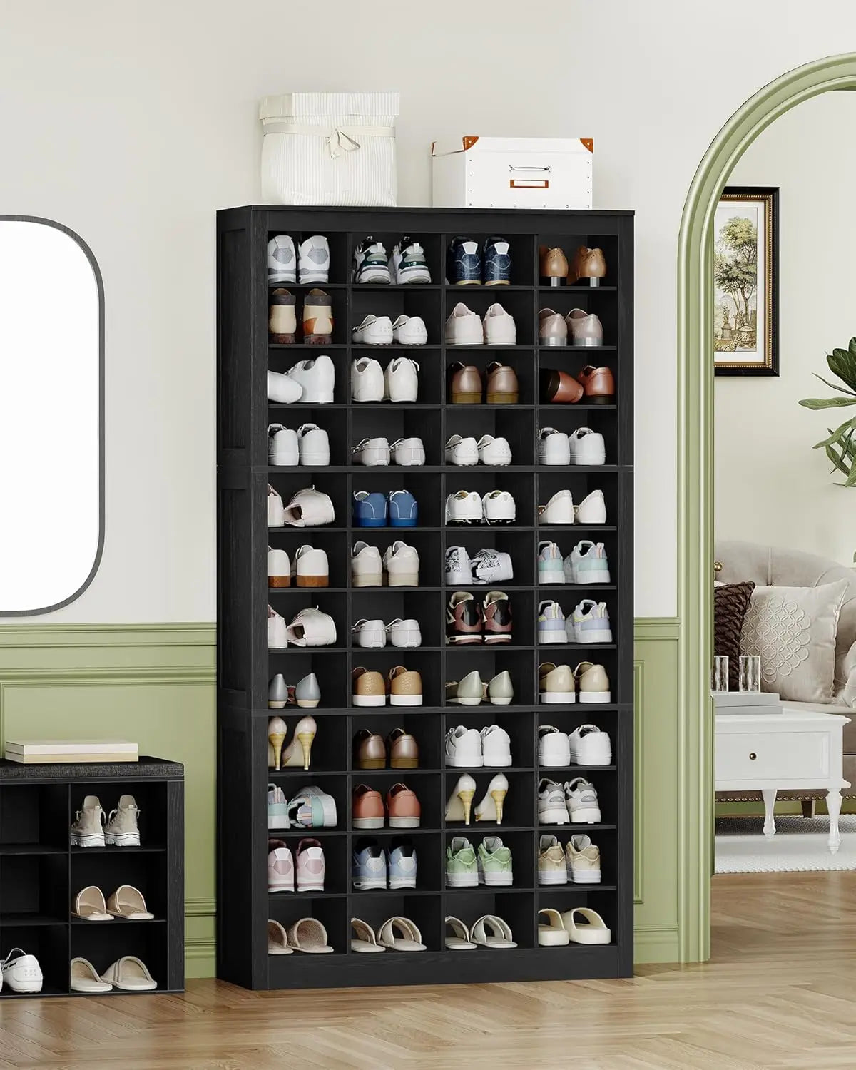 48 Pair 12 Tier Freestanding Shoe Storage Cabinet Vertical Organizer