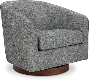 Forest Green Swivel Velvet Barrel Chair FSC Certified Upholstery Fully Assembled