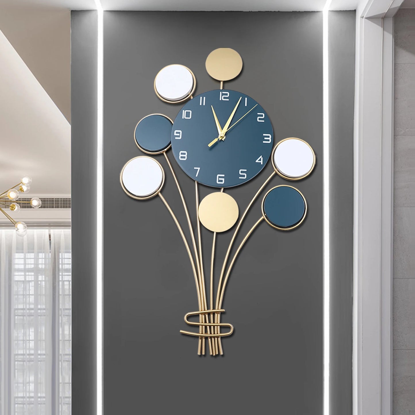 Large Wall Clock Battery Operated Silent Hot Air Balloon