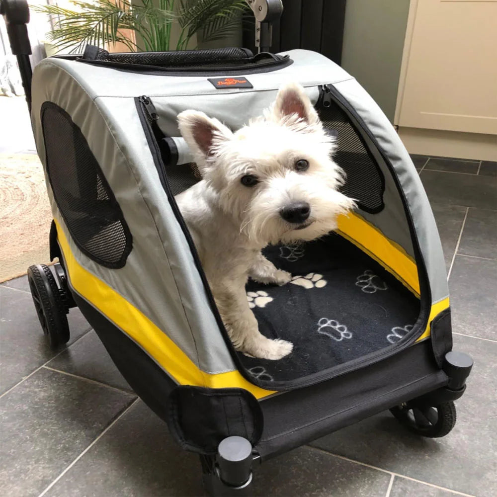 Premium Dog Stroller Pram Four Wheel Foldable Travel Cart