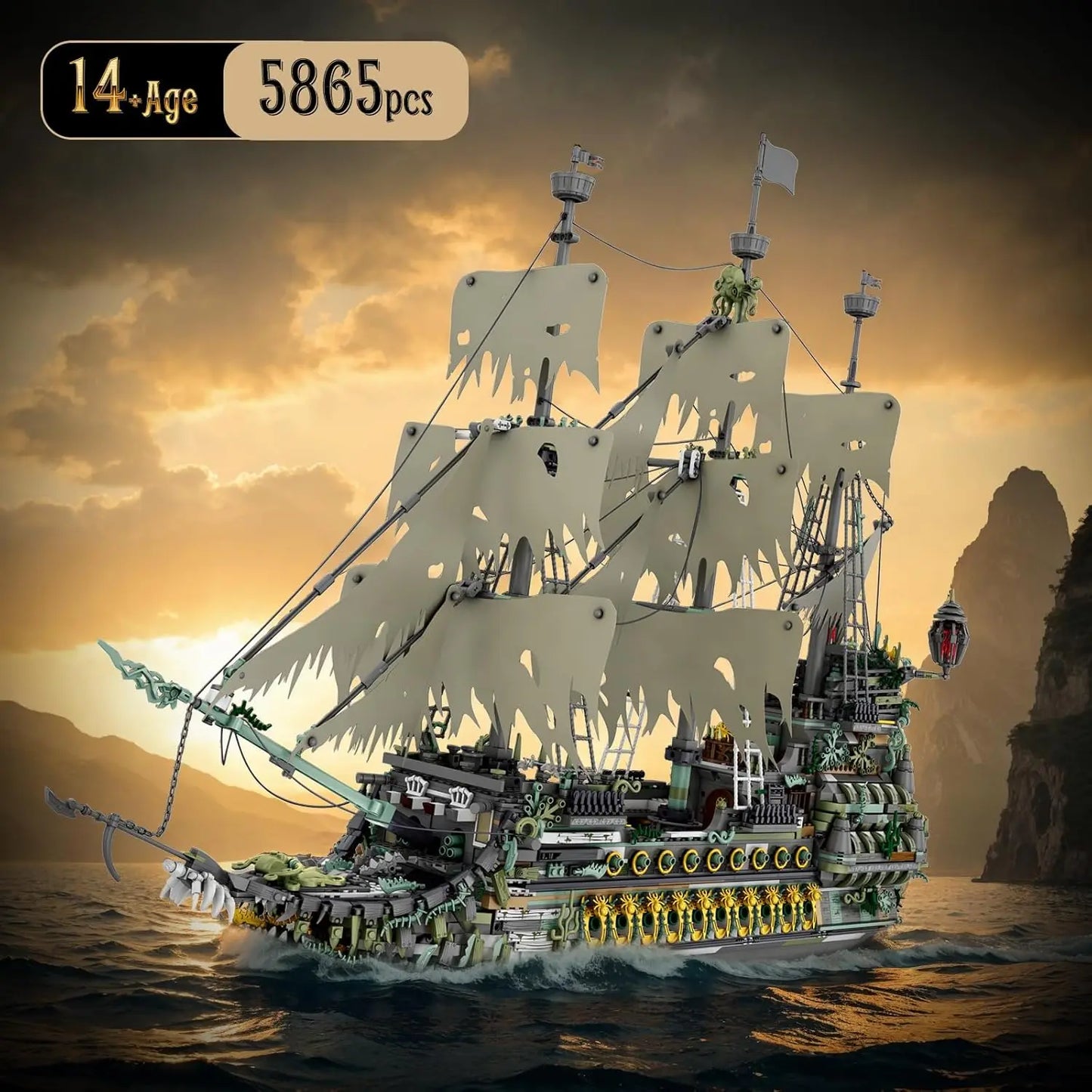 Pirate Ship Building Blocks Set Large MOC Construction Toy Sailing Boat
