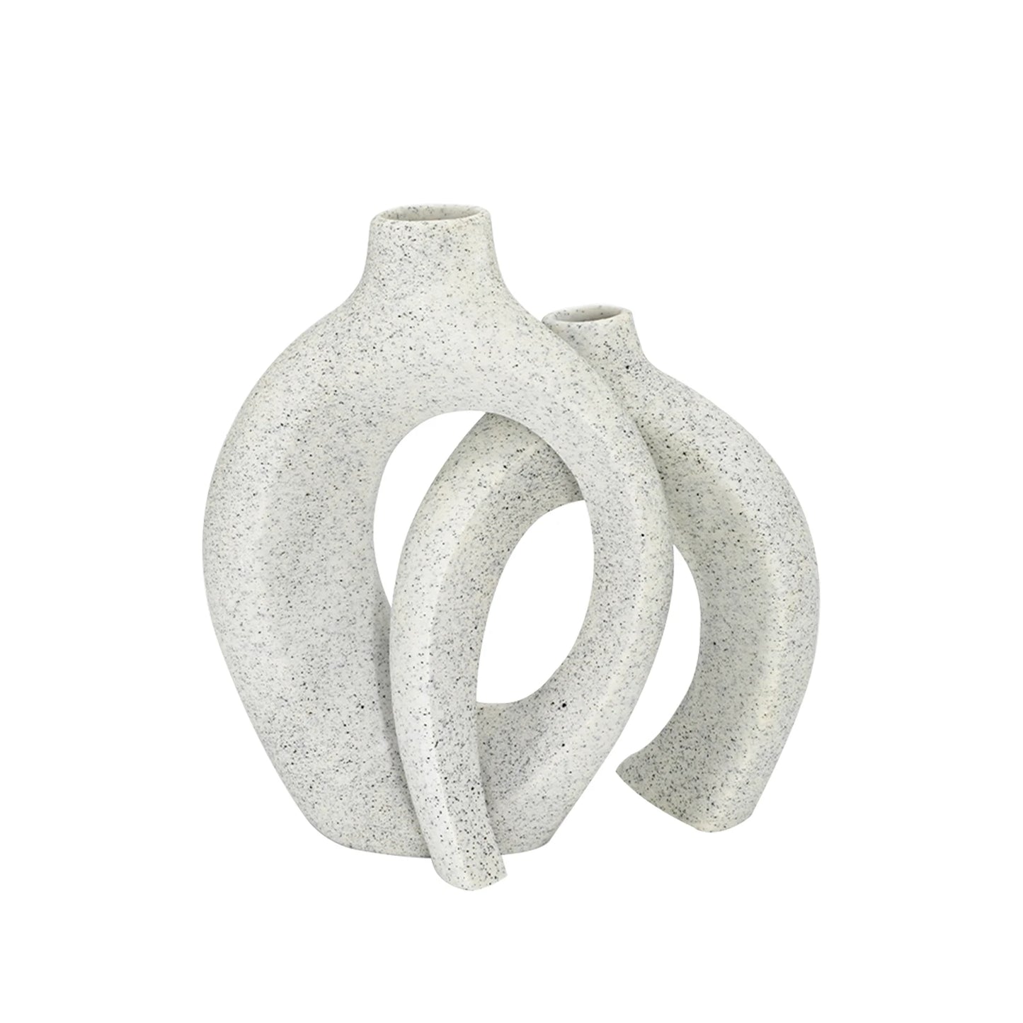 Set of 2 Decorative Hollow Vases Table Centerpiece Flower Vase Modern Resin Design