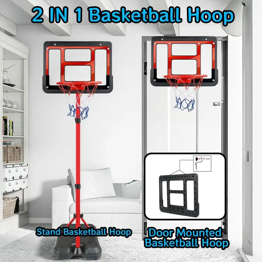 Kids Basketball Hoop Adjustable Height 3.5ft to 6.2ft Mini Hoop for Kids