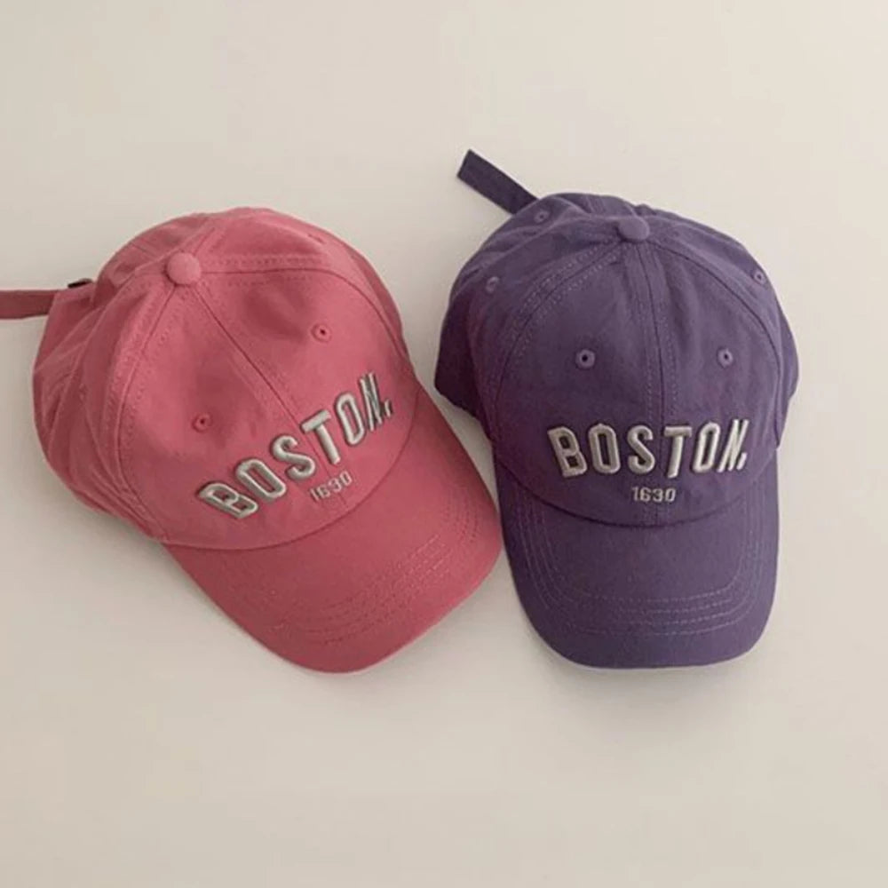 Kids Four Seasons Baseball Cap Embroidered Letters Unisex Duckbill Hat