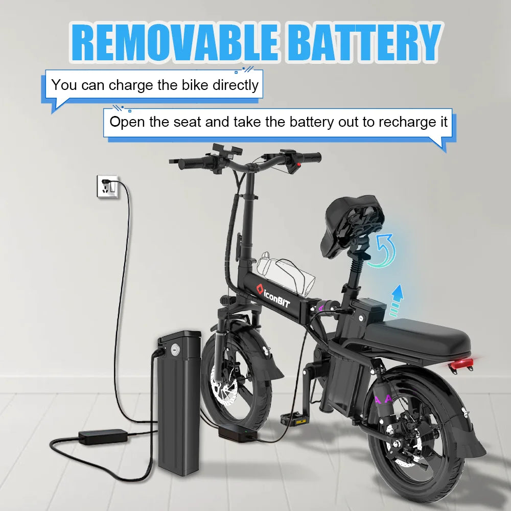 DeePower K300 Folding Electric Bike 21MPH 400W Motor