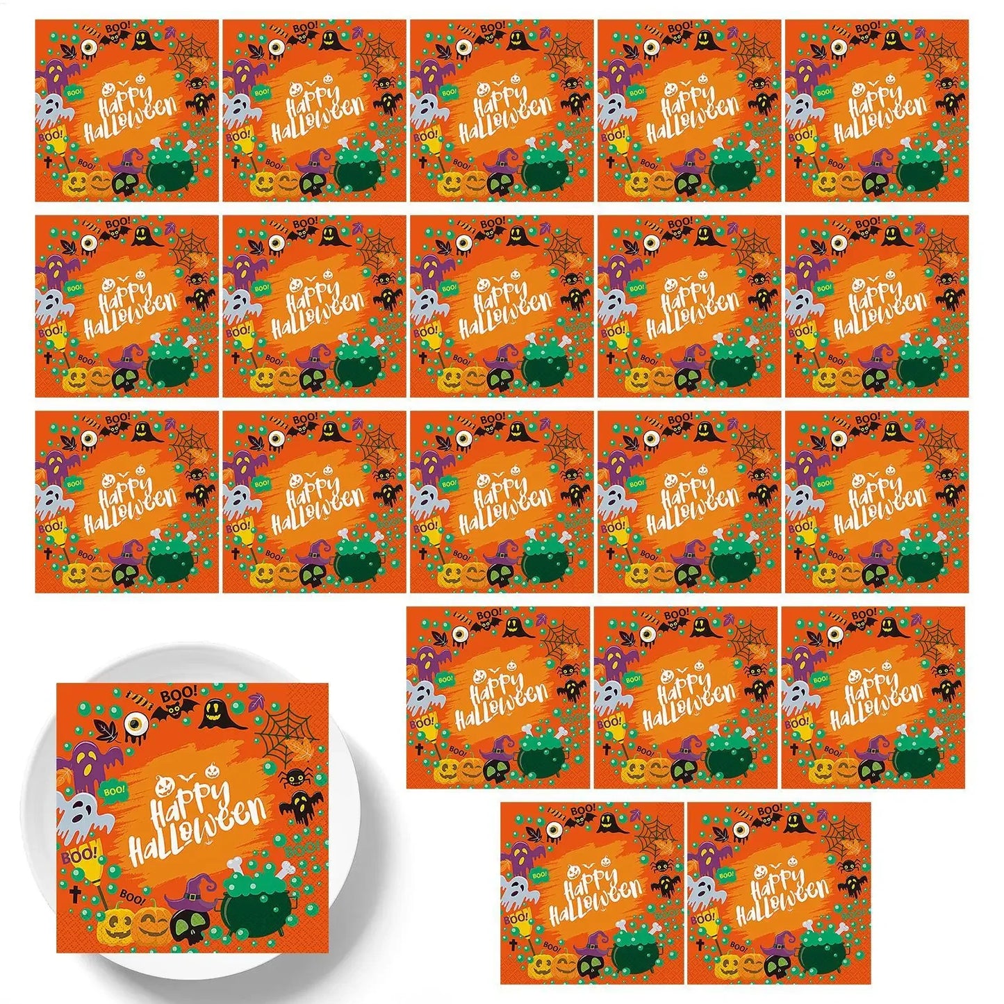Halloween Paper Napkins 20 Sheets Ghost Skull Design