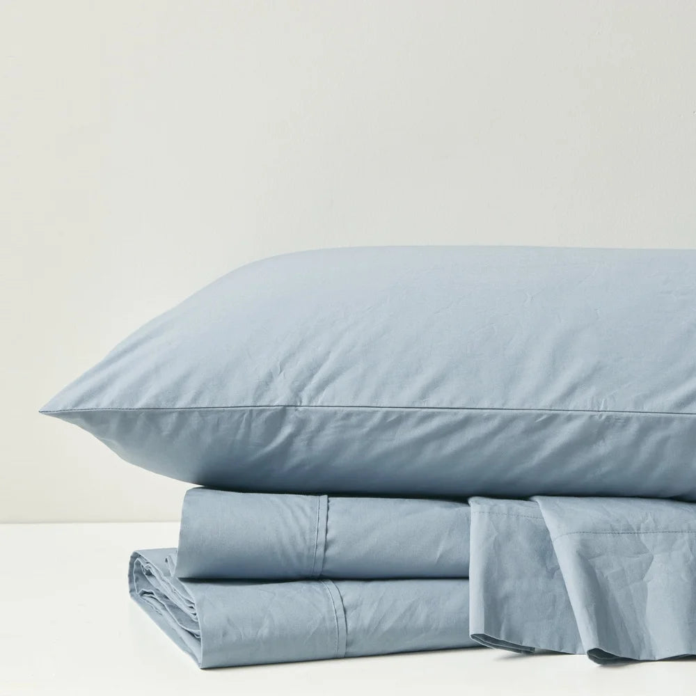 Thread Count Cotton Percale Sheet Set 4pc King Hypoallergenic