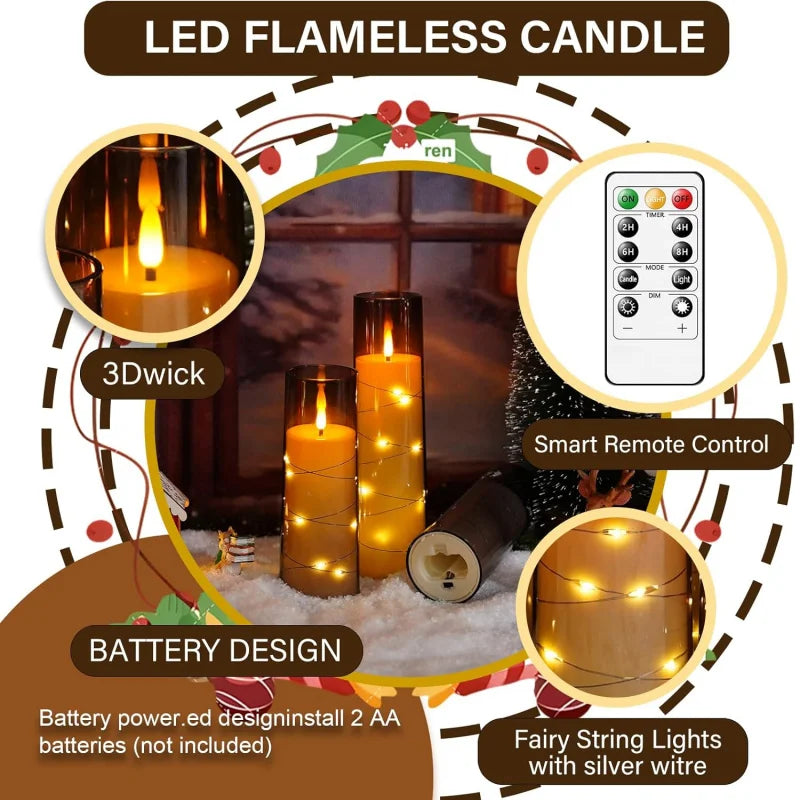 Five Pack Flameless LED Candles With Timer For Wedding