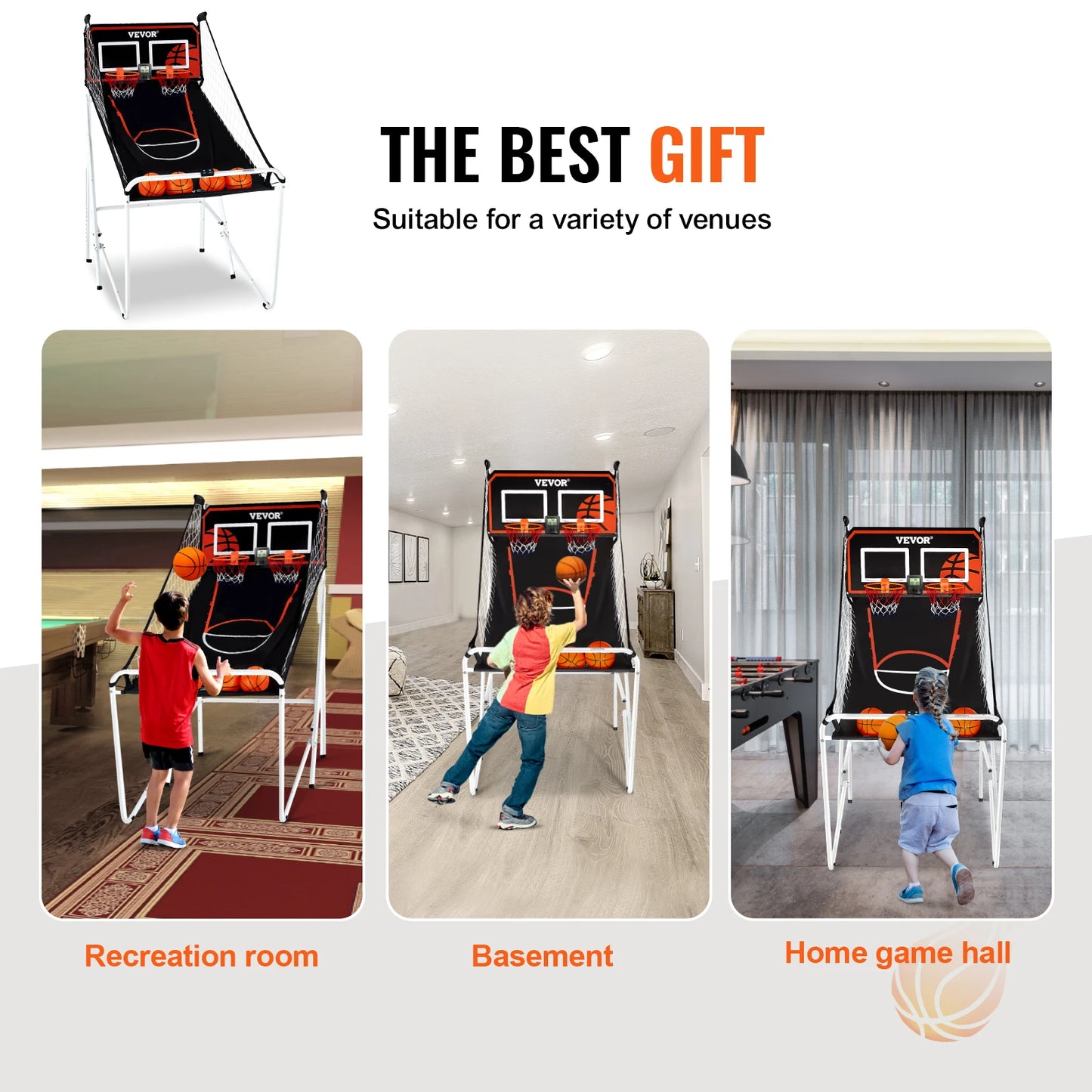 SucceBuy Foldable Basketball Arcade Game 2 Player Home