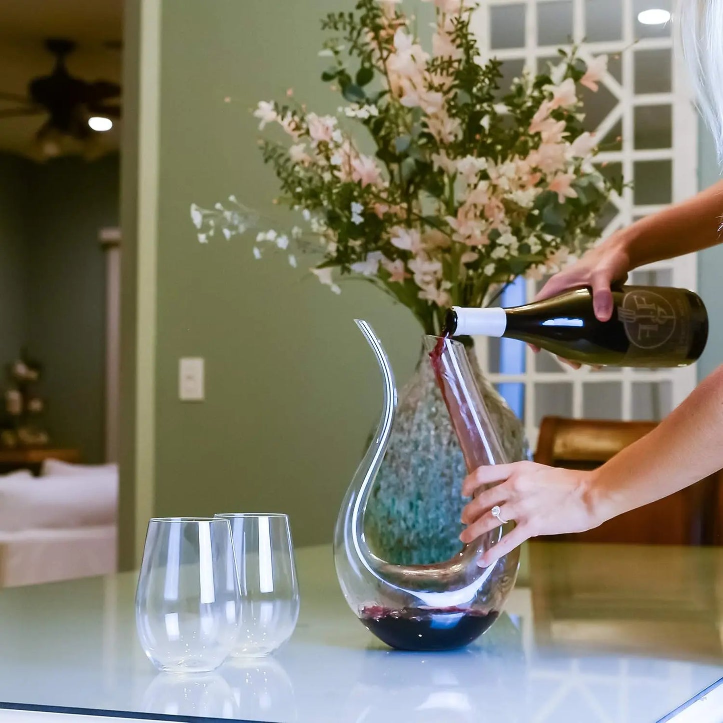 Galashield Lead Free Crystal Wine Decanter U Shape Aerator