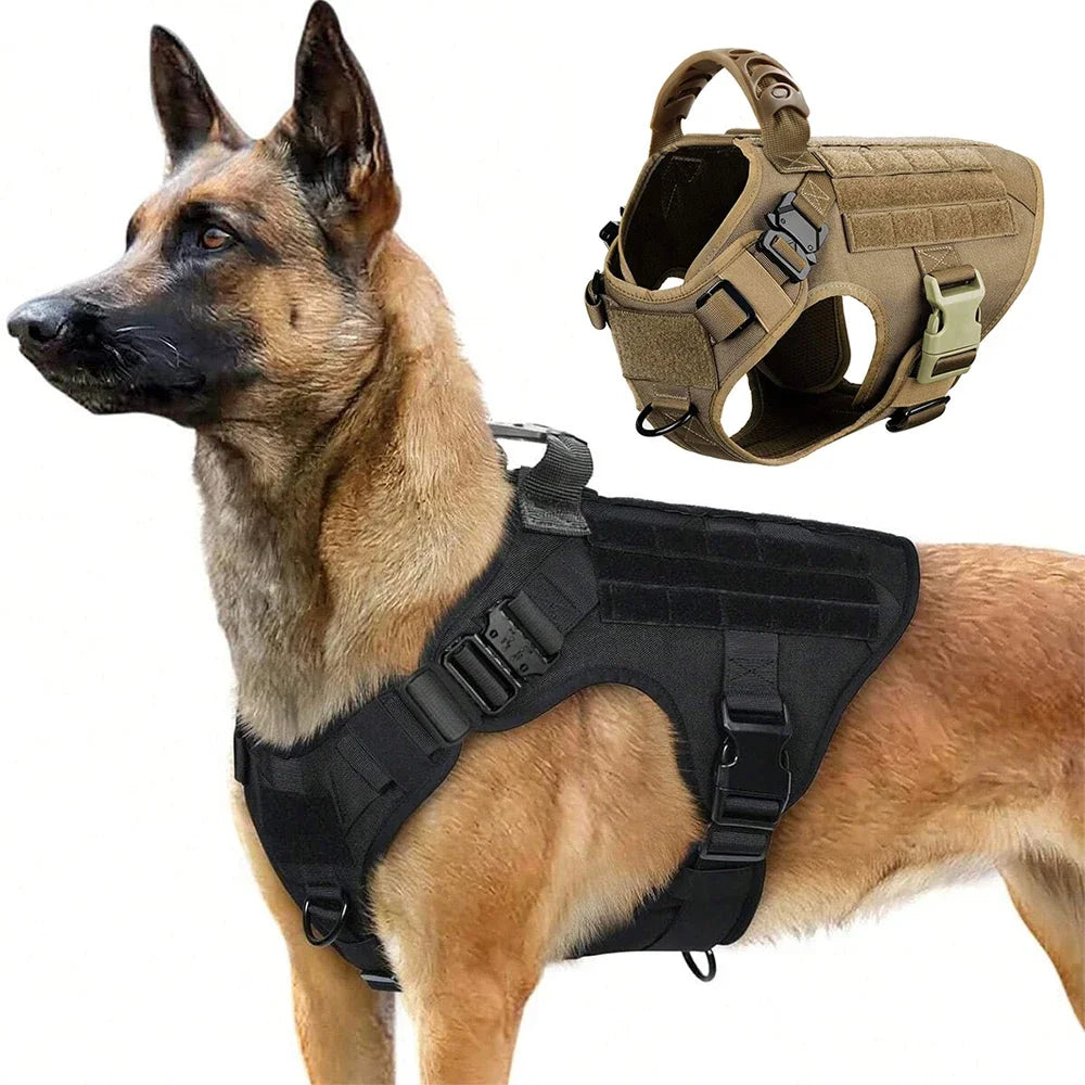 Military Large Dog Harness Tactical Training Vest For German Shepherd Malinois