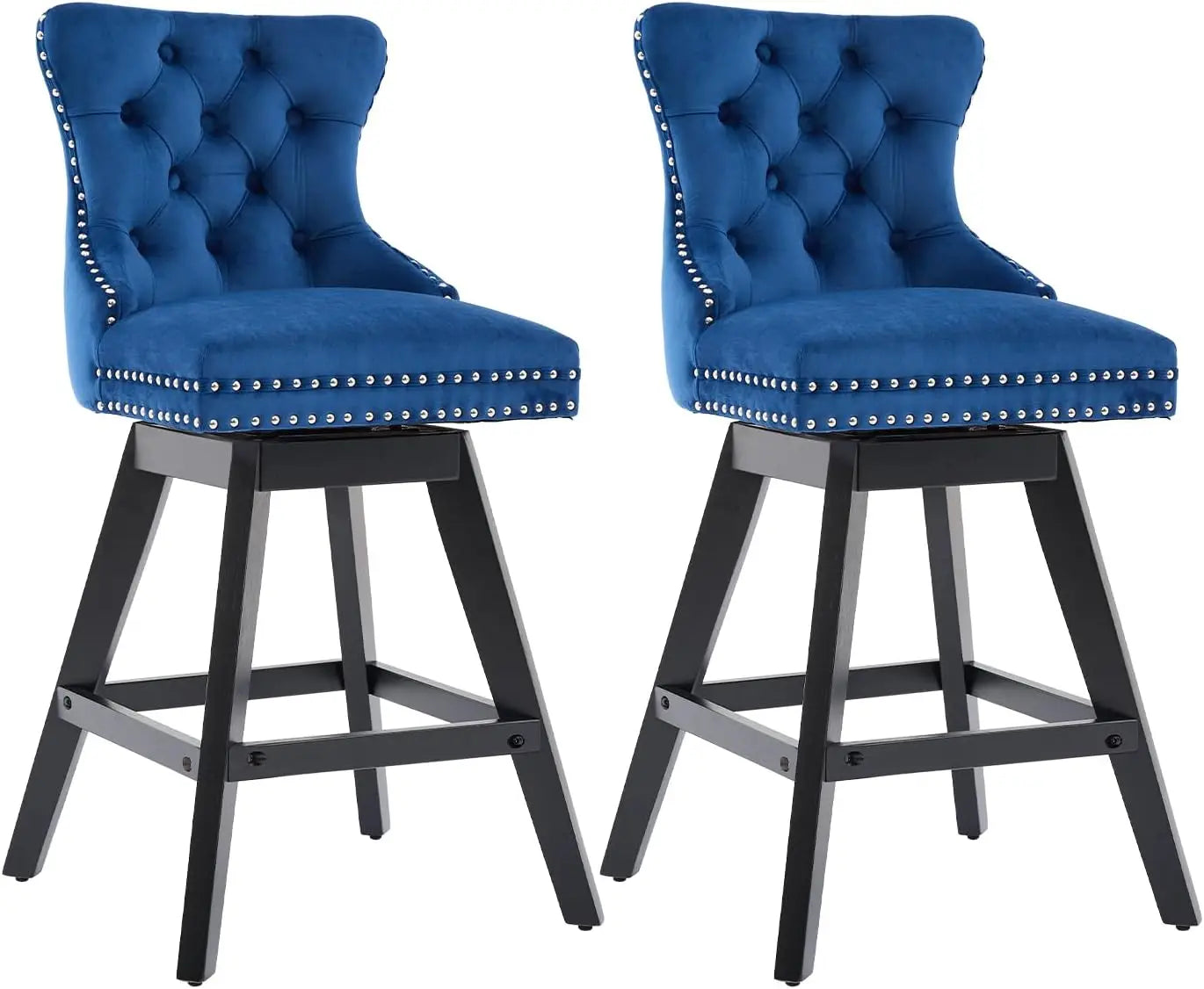 Modern Velvet Counter Height Bar Stools Set Of 2 With Back