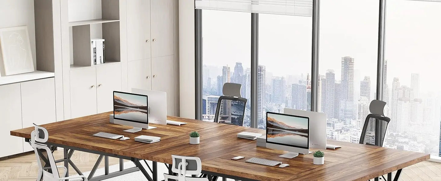 Little Tree 70.8 Inch Executive Office Desk Modern Farmhouse Writing Table