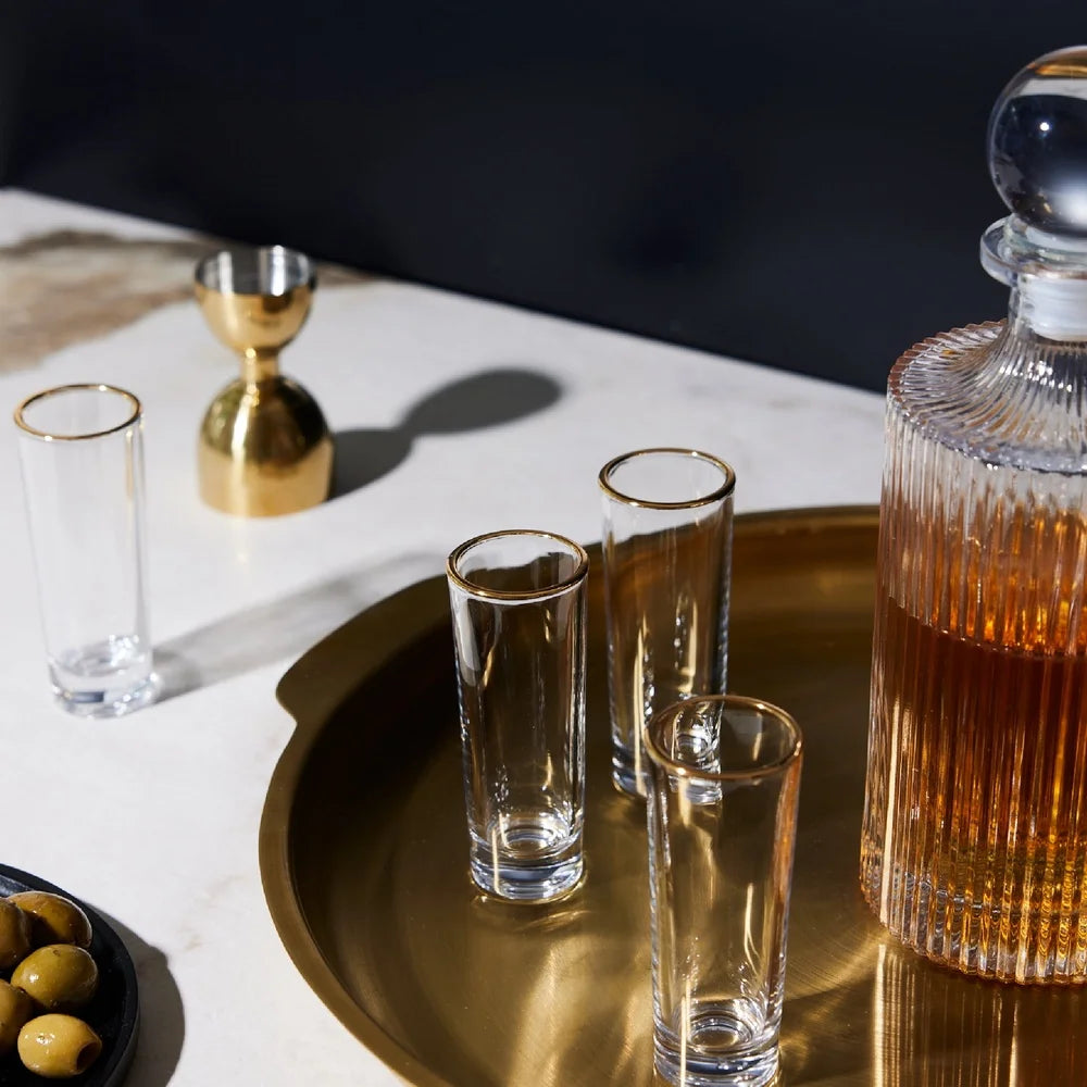 27 Oz Whiskey Decanter Set With 4 Glasses Airtight Seal