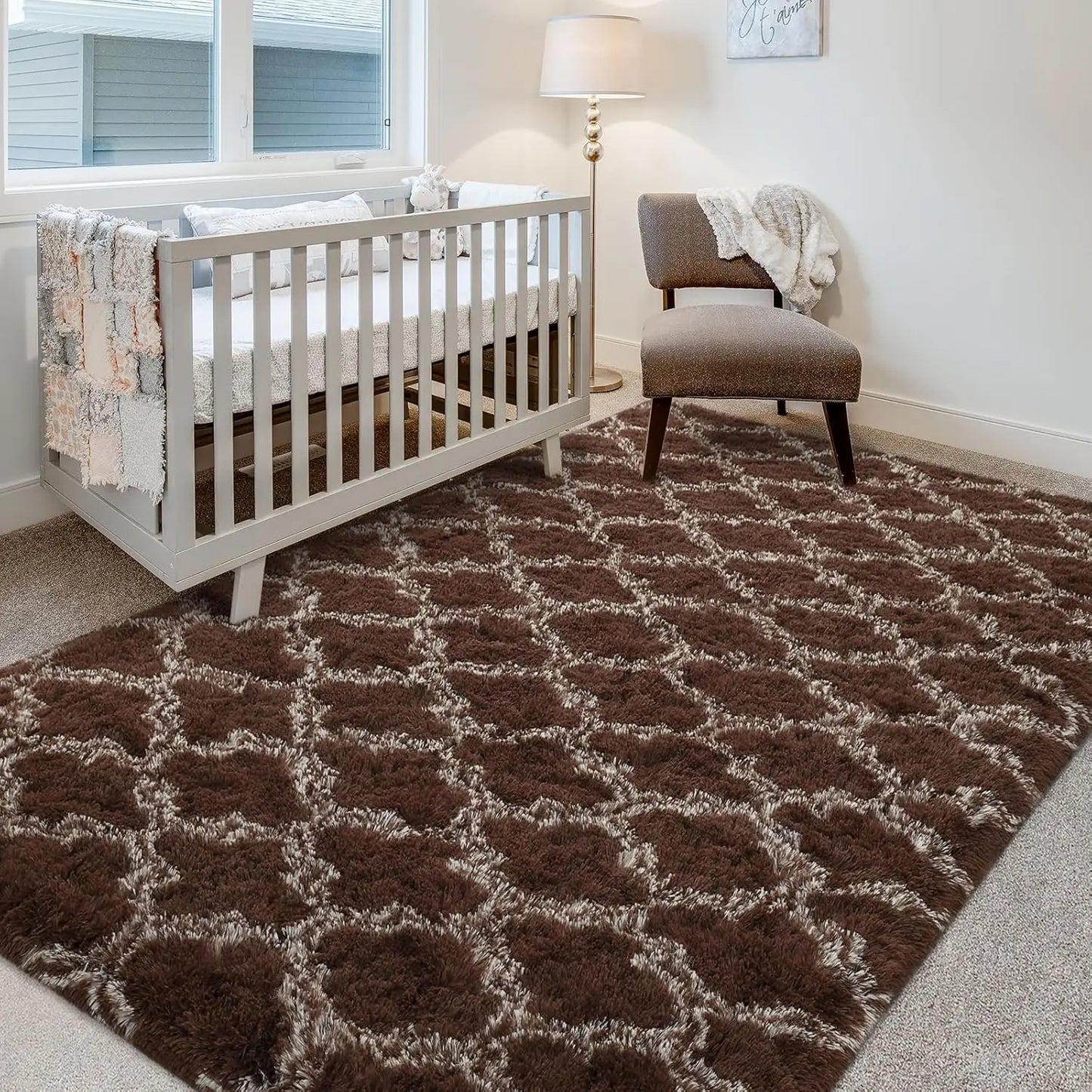 Large Shag Area Rugs for Bedroom Super Soft Plush Fluffy Carpet Non Slip Indoor Floor Rug for Kids Nursery Girl